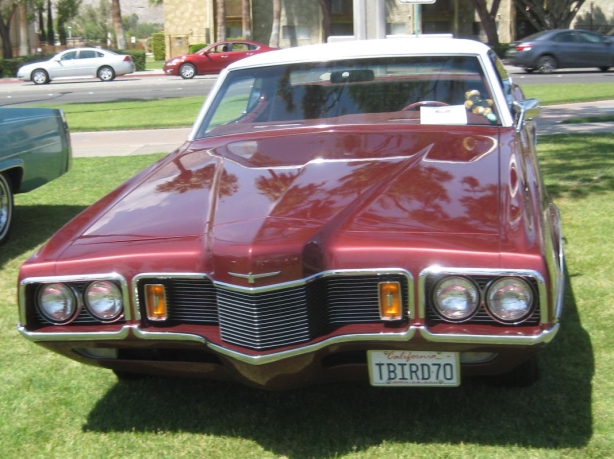 The hood stretches out for miles on this 1970 Ford Thunderbird. Underneath, it was a Ford LTD. 